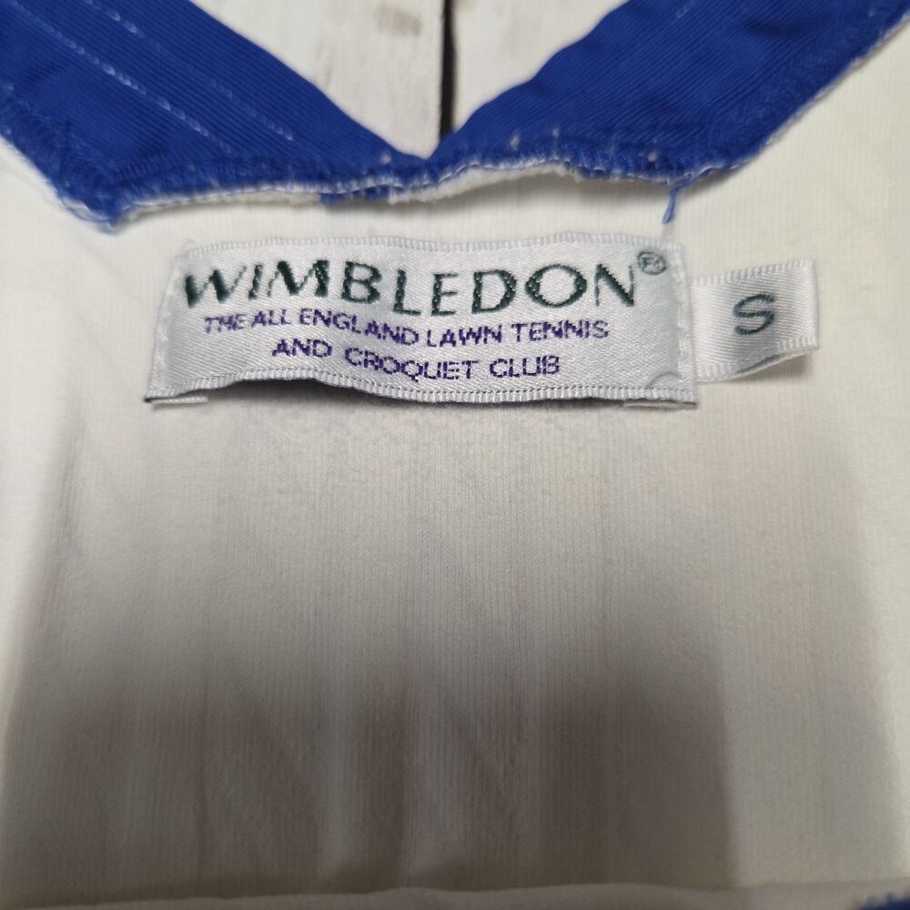 VTG Wimbledon All England Lawn Tennis Sweater Vest Club V-Neck Cable Knit S - Picture 4 of 8
